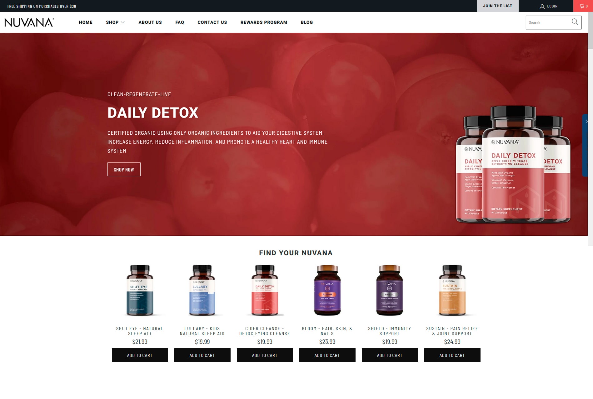 Web Development for supplements home page